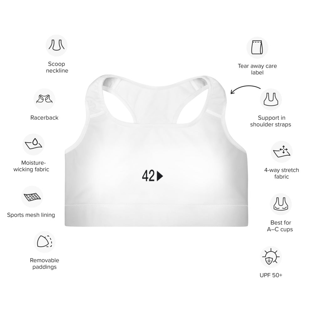Black Center 42nd Productions Padded Sports Bra
