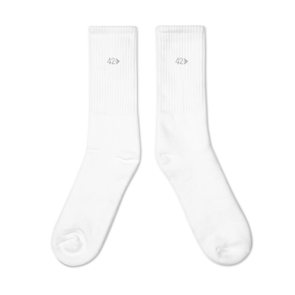 White 42nd Productions Premium Socks